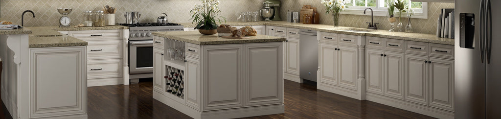 RTA Casselberry Antique White Base Cabinets