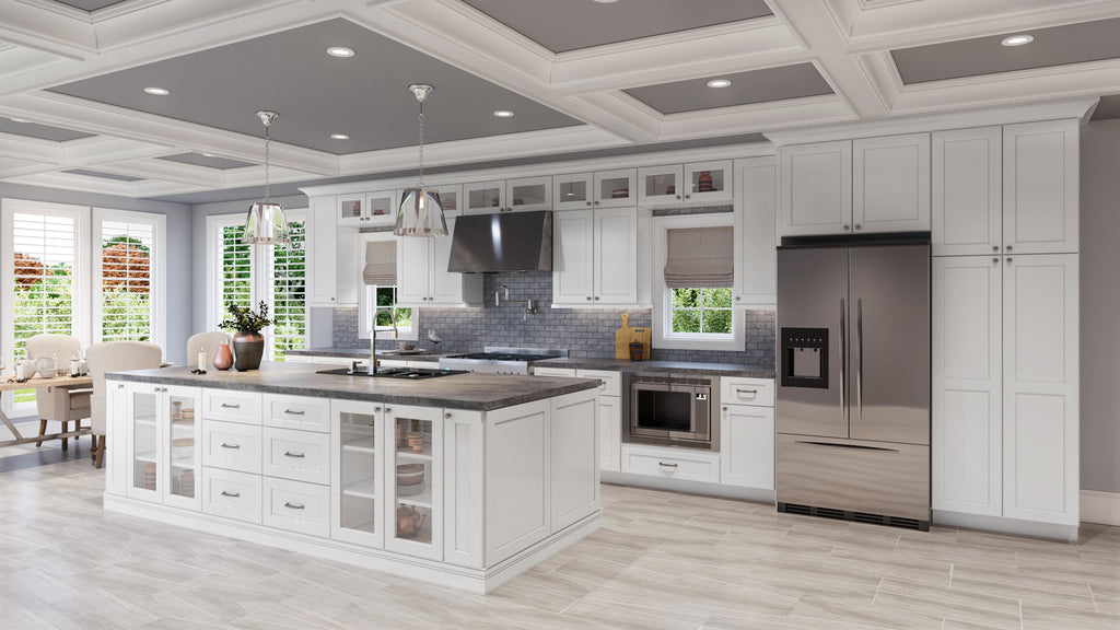 RTA Shaker White Pantry and Oven Cabinets