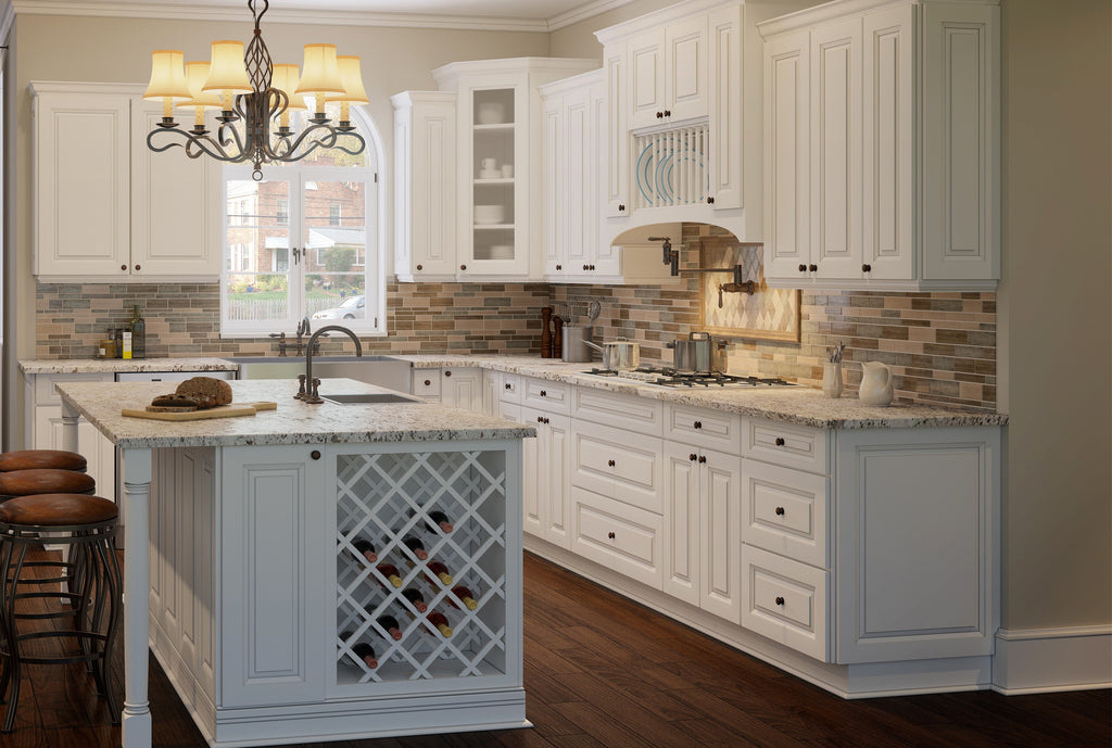 RTA Torrance White Pantry and Oven Cabinets